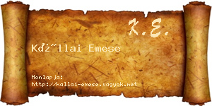 Kállai Emese névjegykártya